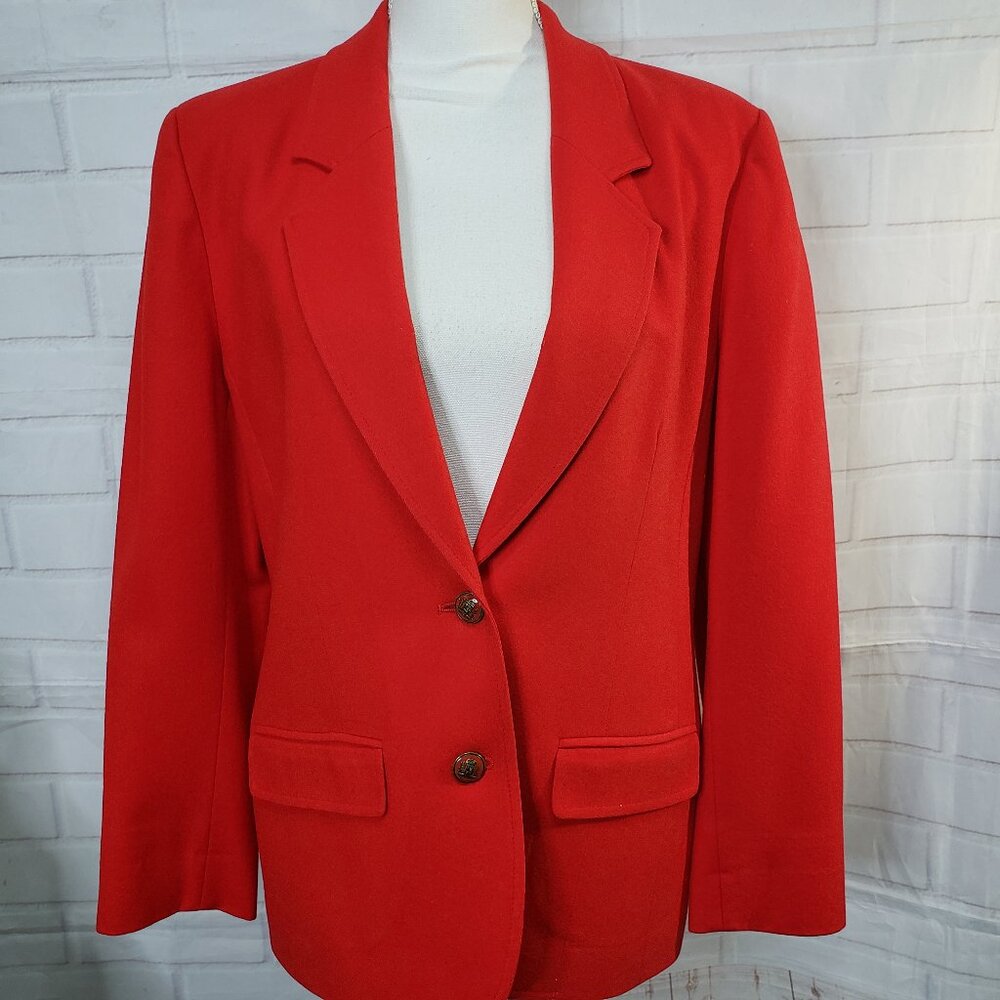 Classy Vintage Bold Red Pendleton Virgin Wool 2 B… - image 1